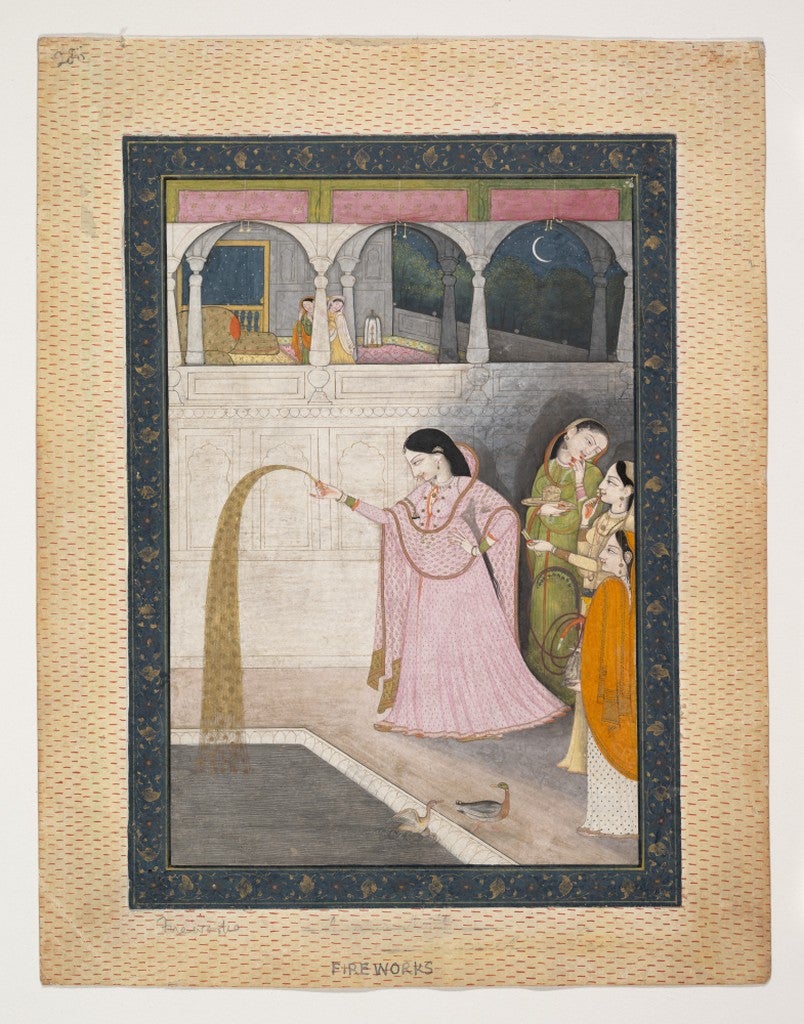 Lady holding a sparkler. C. 1800