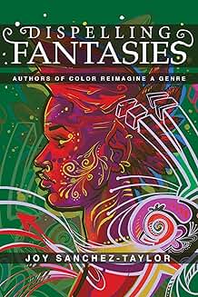 Colorful, stylized illustration of a woman’s face surrounded by swirling abstract patterns in red, green, and purple tones. Title text overlays the artwork.